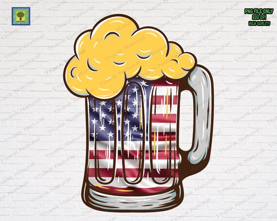 Beer American Flag 4th of July PNG Sublimation Design | Etsy