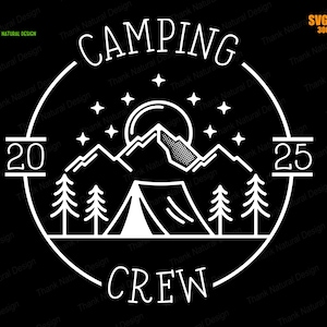 Camping Crew 2025 SVG, Cousin Crew Camping Trip 2025 Svg, Campeggio divertente SVG, Tazza da campeggio svg, Viaggio in campeggio svg, Clipart da campeggio, Campeggio PNG