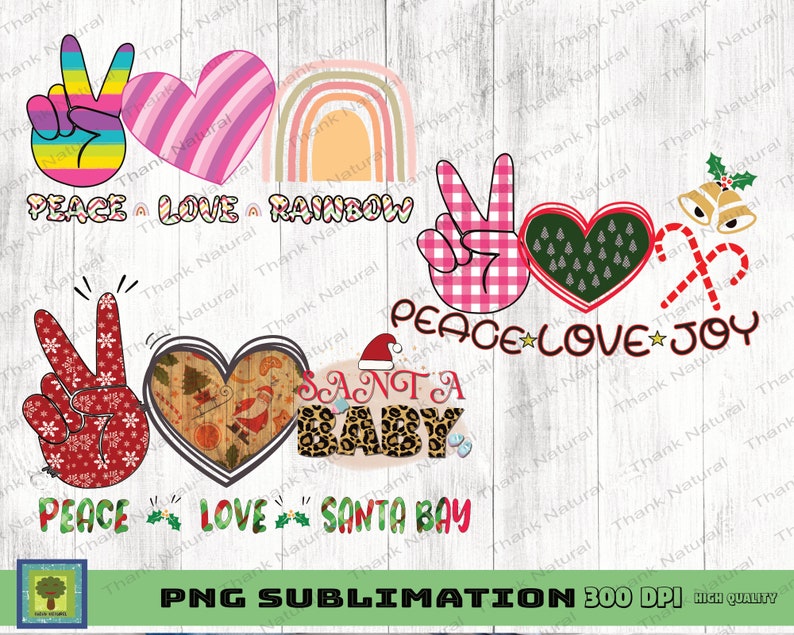 Download 16 Peace Love Bundle Set Sublimation Design Peace Love | Etsy