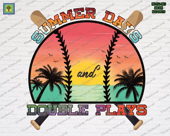 Summer Days and double plays, Softball Mom, Mom Squad, softball clipart, softball mama, Sunset Retro, Vintage sublimation Design, PNG
