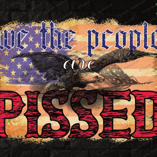 We the people are pissed PNG, Sublimation Design, USA Flag, eagle America, American Flag, Distressed US Printable Digital Download, 2 Files