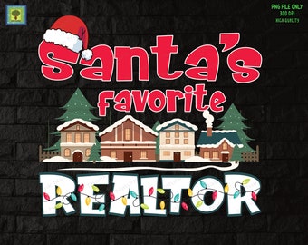 Santa&#39;s Favorite Realtor png, Sublimation Design Download, Merry Christmas, love funny holiday matching family, pajamas idea, Real Estate