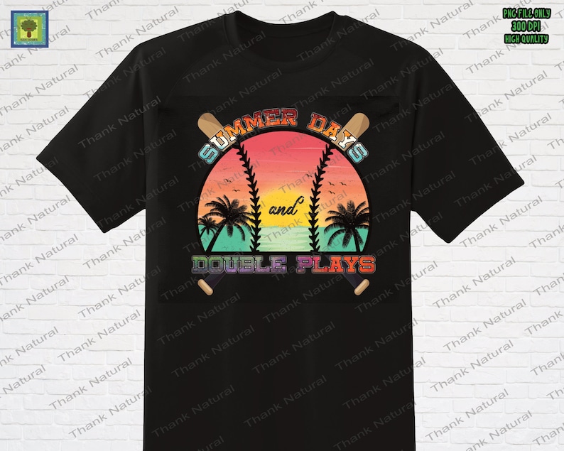 Summer Days and double plays, Softball Mom, Mom Squad, softball clipart, softball mama, Sunset Retro, Vintage sublimation Design, PNG image 2