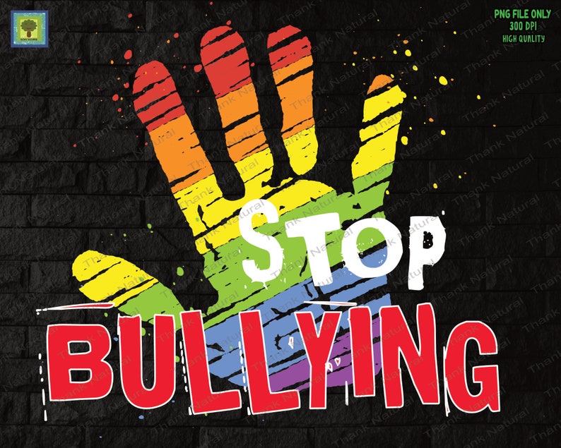 Stop Bullying Awareness Anti Bully Equality Novelty Hand Print - Etsy
