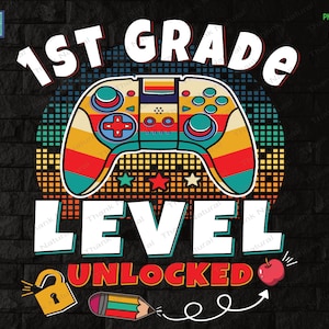 1.Klasse Stufe freigeschaltet PNG, 1.Klasse Png, Zurück in der Schule, Spiel in der 1.Klasse, Gamer Schüler, 1st Schultag, Gamer zurück in der Schule