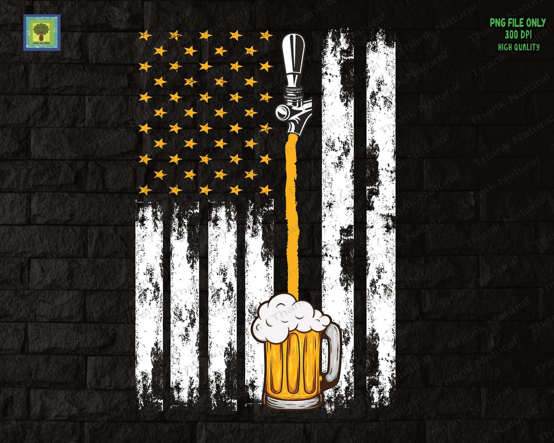 Craft Beer American Flag USA 4th July Brewery Alcohol Lovers PNG
