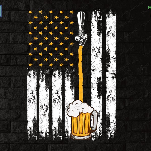Craft Beer American Flag USA 4th July Brewery Alcohol Lovers PNG, Sublimation Design, Patriotic USA Flag Design, Funny Summer Alcohol png