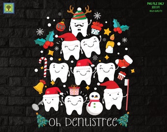 Oh Dentistree, Funny Christmas png, Dentist Sublimation PNG Design, Dental Assistant Design, Sublimation Design, Funny Dental Christmas png