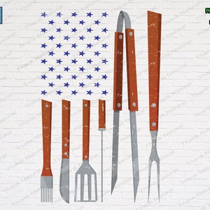 BBQ American Flag Png, Sublimation Design, BBQ Patriotic USA Flag, 4th of July, Funny Summer bbq for shirt Design, bbq party shirt