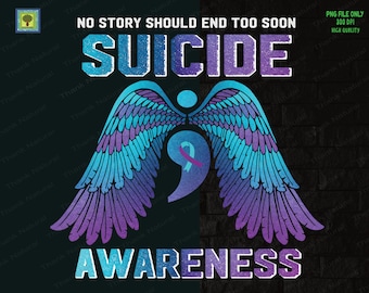 Semicolon Suicide Prevention Awareness PNG, Sublimation Design, Inspirational for Suicide Prevention Day, You Matter Wings, Digital Download