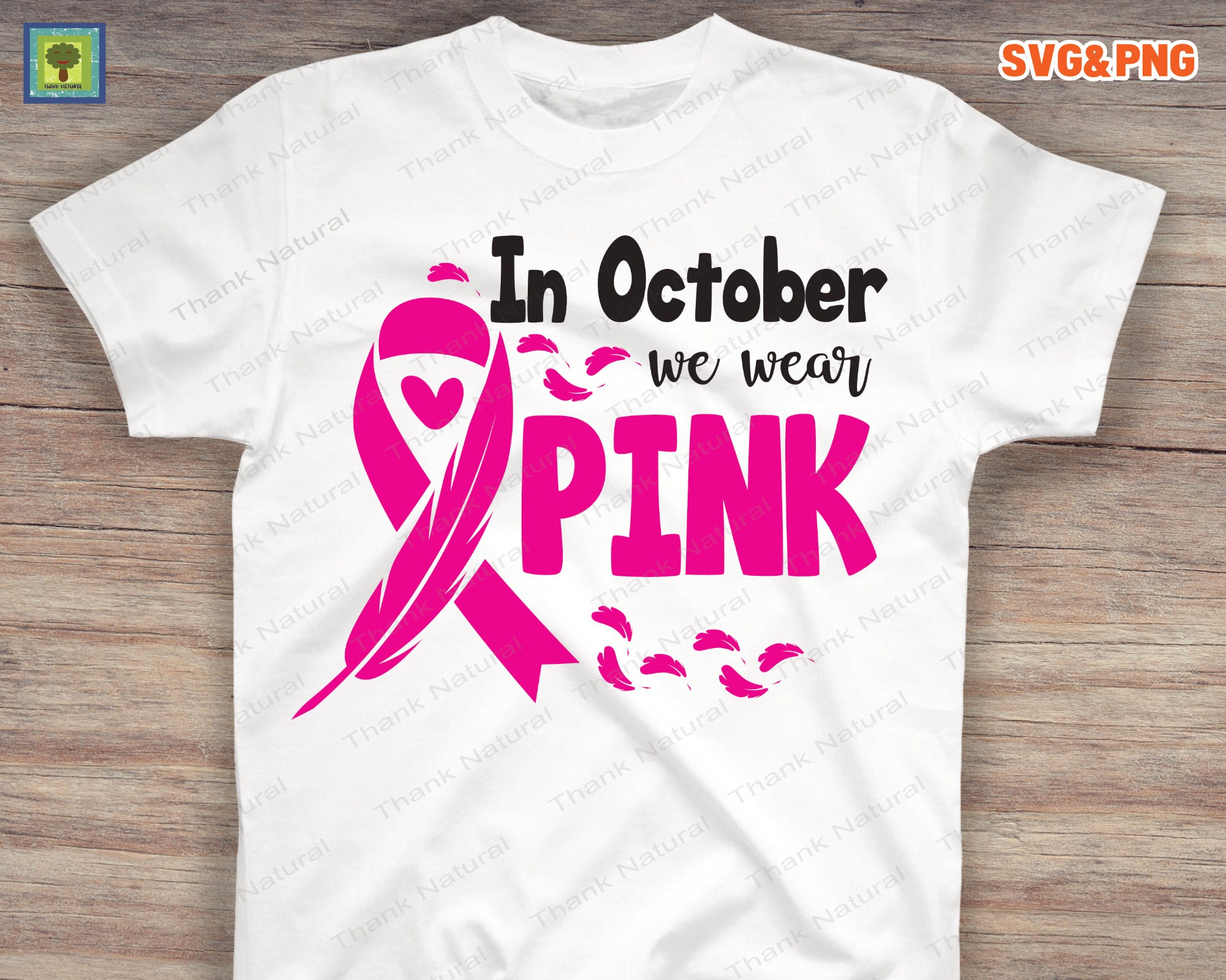 In October We Wear Pink Breast Cancer Awareness Screen Print -  Portugal