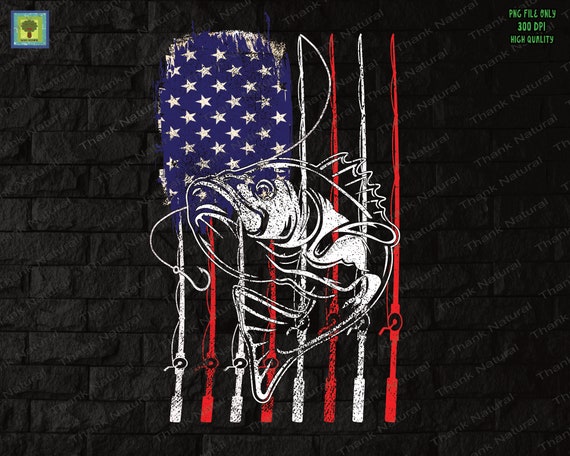 Fishing American Flag Patriotic Fishing Vintage USA fishing pole flag Bass  png Sublimation Designs Download Wicked Fish Large Mouth Bass PNG