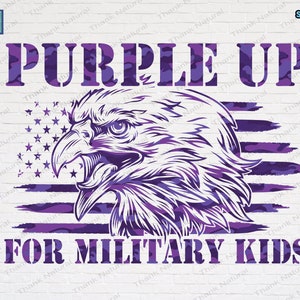 Purple Up for Military Kids svg, Military kids png, Eagle American Flag, Sublimation Design, purple up for military children svg png, USA