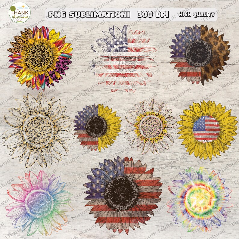 Download 10 Bundle Sunflower PNG Sublimation Designs Download ...