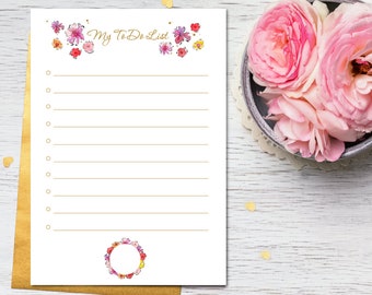 My Todo List Gold - Flower Todo List - To Do List Planner - Daily Planner | INSTANT DOWNLOAD!
