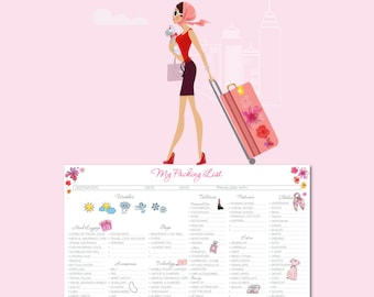 My Packing List SILVER - Flower Todo List - Organize your suitcase | INSTANT DOWNLOAD!