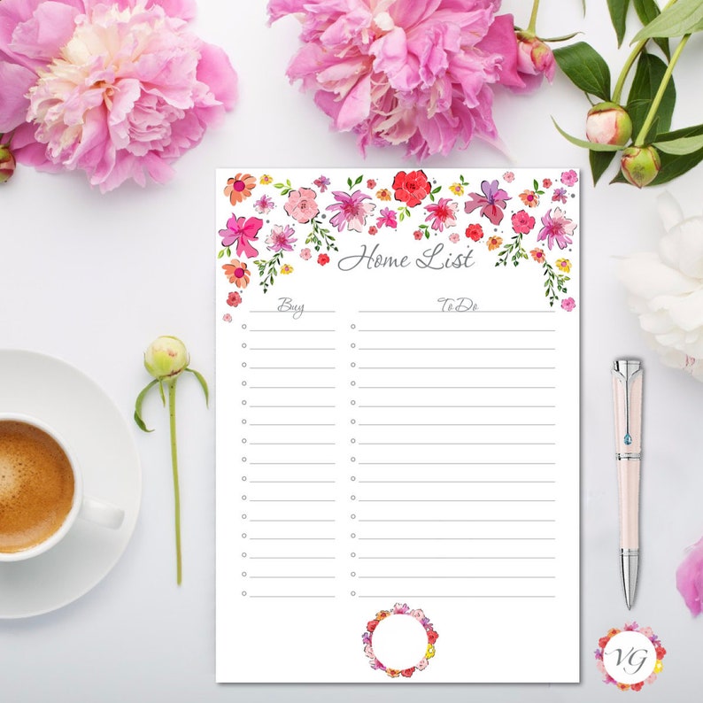 Home List Silver Home Todo List To Do List Planner Daily Planner INSTANT DOWNLOAD image 1