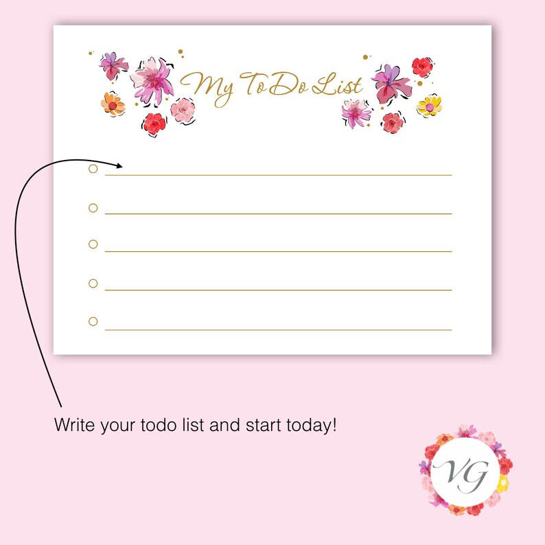 Mijn Todo List Gold Flower Todo List To Do List Planner Dagelijkse Planner Dagelijkse Planner DIRECTE DOWNLOAD afbeelding 4