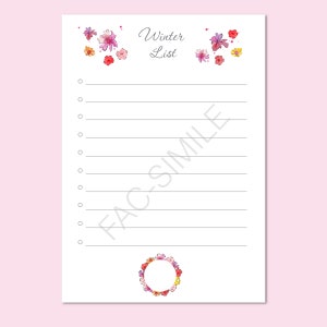 Winter List Silver Winter Todo List To Do List Planner Daily Planner INSTANT DOWNLOAD image 2