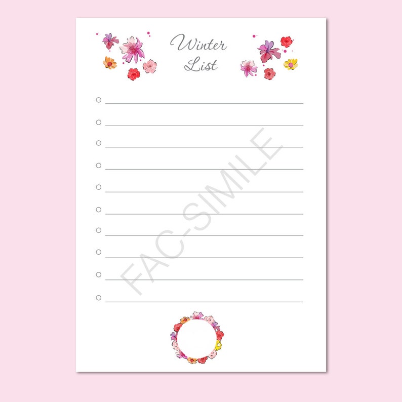 Winter List Silver Winter Todo List To Do List Planner Daily Planner INSTANT DOWNLOAD image 2
