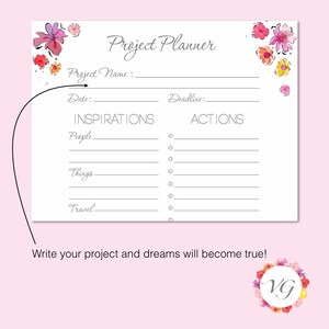 Project Planner Silver Flower Todo List To Do List Planner Agenda Giornaliera Daily Planner DOWNLOAD ISTANTANEO immagine 3