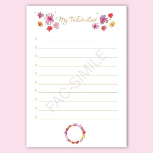 My Todo List Gold Flower Todo List To Do List Planner Agenda Giornaliera Daily Planner DOWNLOAD ISTANTANEO immagine 2