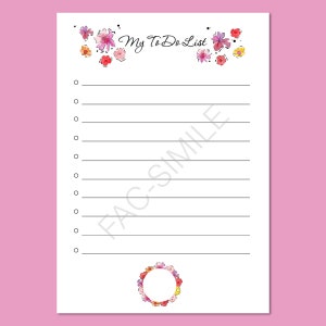 My Todo List Black Flower Todo List To Do List Planner Agenda Giornaliera Daily Planner Viviana Grunert DOWNLOAD ISTANTANEO immagine 2