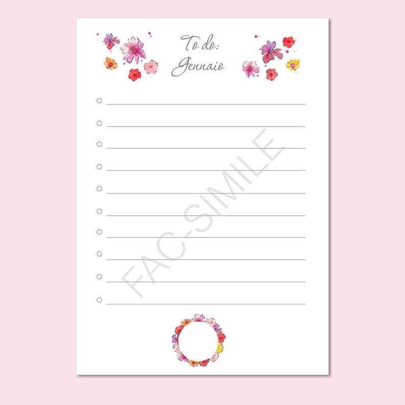 January Todo List Flower To Do List INSTANT DOWNLOAD image 2