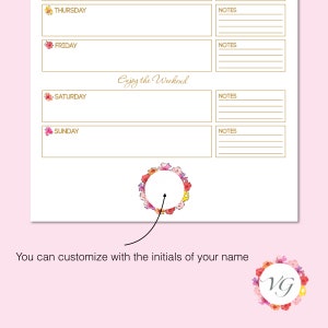 Meal Planner Gold Flower Todo List Food List Food Planner Menu Planner Lista Della Spesa DOWNLOAD ISTANTANEO immagine 3