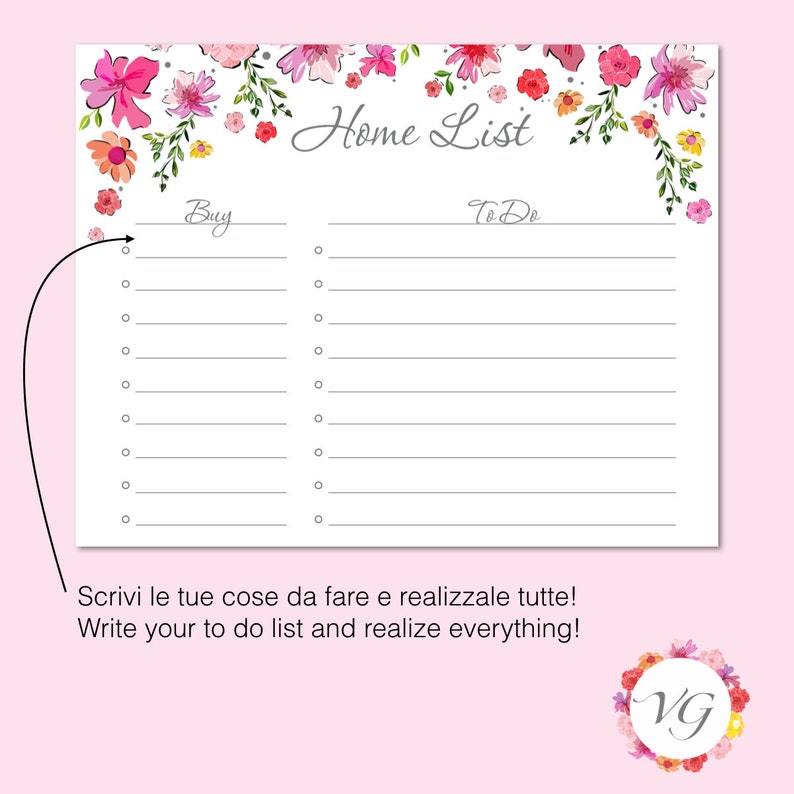 Home List Silver Home Todo List To Do List Planner Daily Planner INSTANT DOWNLOAD image 4