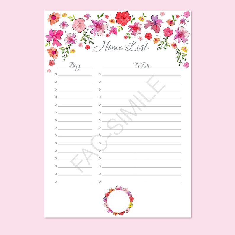Home List Silver Home Todo List To Do List Planner Daily Planner INSTANT DOWNLOAD image 2