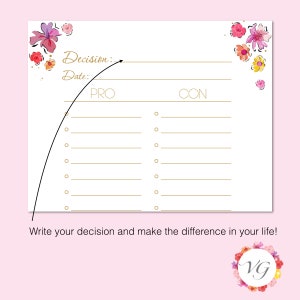 Decision Planner Gold Flower Todo List To Do List Planner Agenda Giornaliera Daily Planner DOWNLOAD ISTANTANEO immagine 3