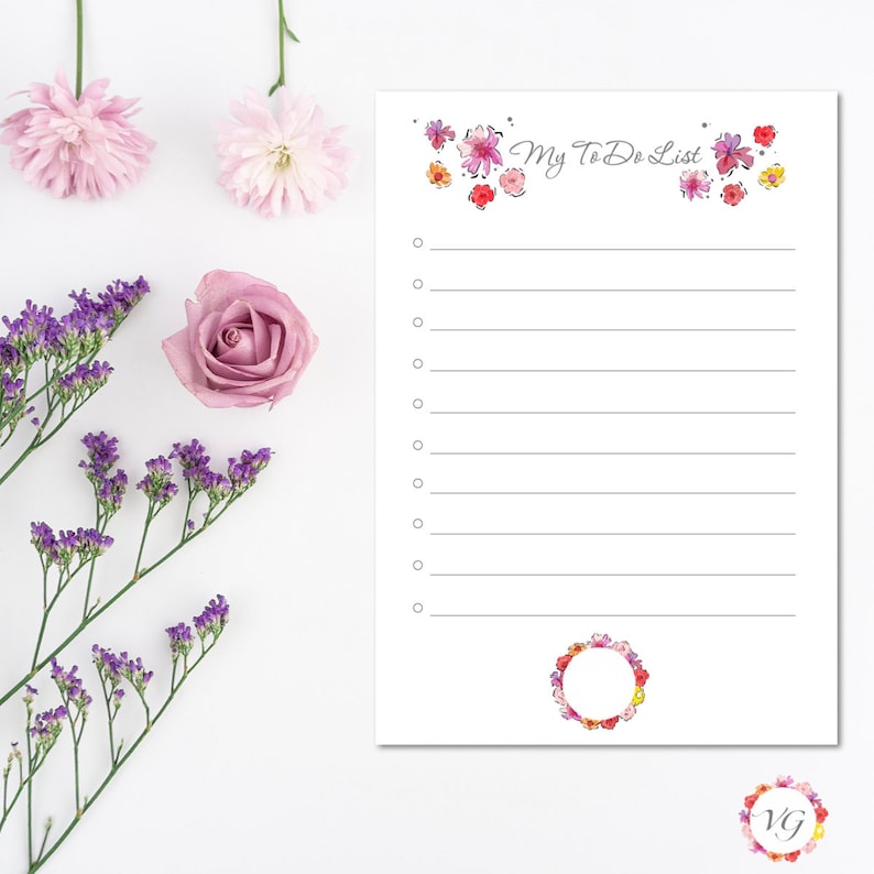 My Todo List Silver Flower Todo List To Do List Planner Agenda Giornaliera Daily Planner DOWNLOAD ISTANTANEO immagine 1