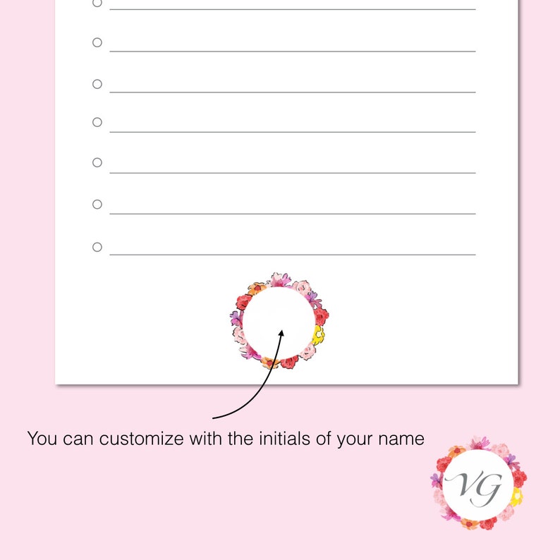 Don't Forget List Flower Todo List Wish List Shopping Organizer Shopping Planner DOWNLOAD ISTANTANEO immagine 3