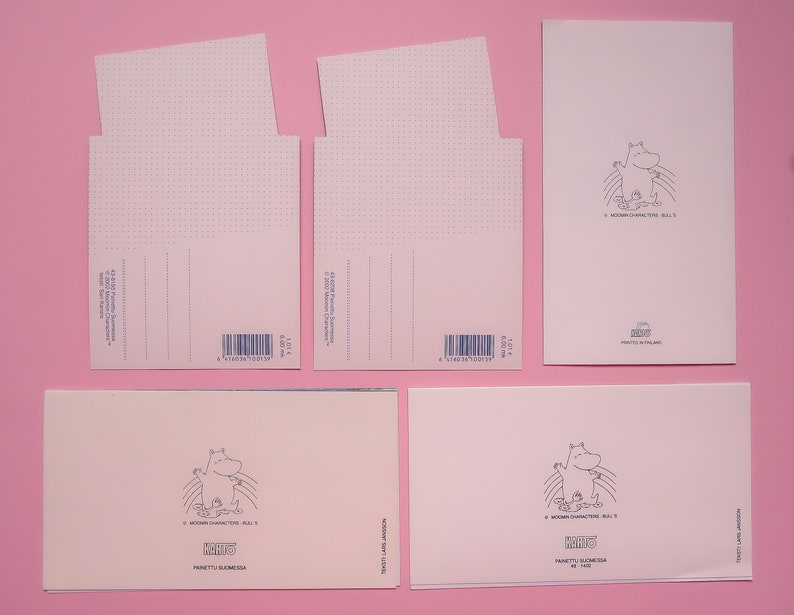 Vintage Moomin postcards from the 90s and early 00s From Finland RARE