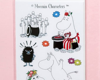 scraps black and white cartoon Finnish design card scrapbooking Crafting made by Karto 008 Moomin stickers sewing DIY Finland