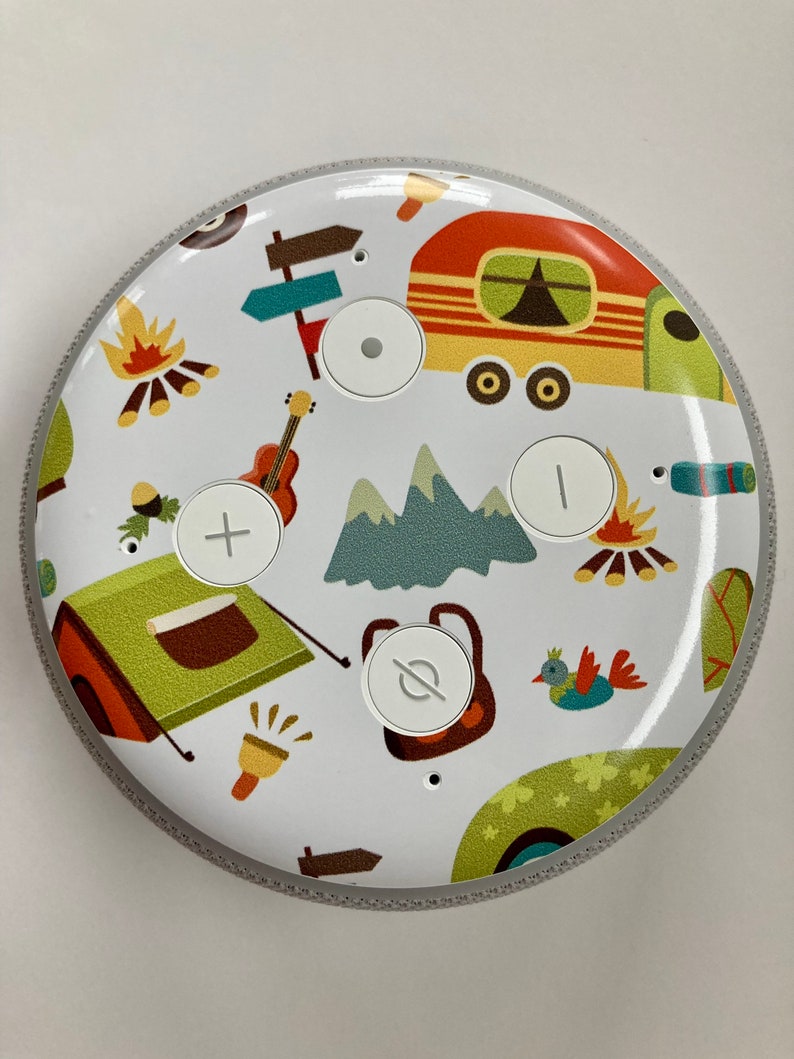 Camping Decal/Skin for Amazon Echo Dot 3rd Generation Alexa image 1