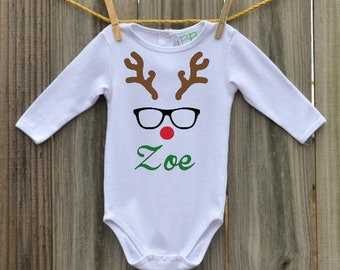 Personalized Reindeer/Glasses Shirt
