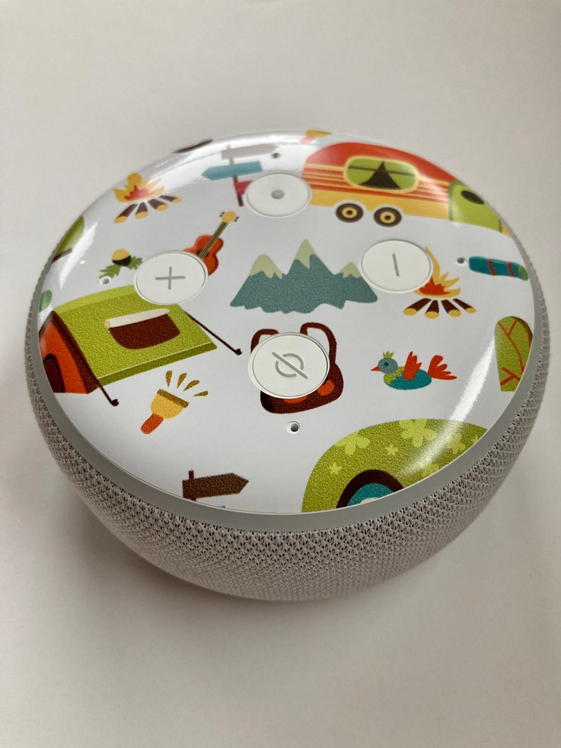 Camping Decal/Skin for Amazon Echo Dot 3rd Generation Alexa image 2