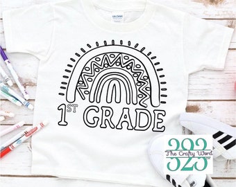 First Grade Color Your Own Kids Shirt