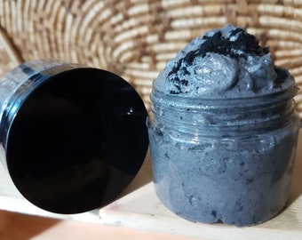 ACTIVATED CHARCOAL WHIPPED soap Smooth shaving soap , Dull skin face souffle soap,  beard soap Infused with essential Oils , Men,s face soap