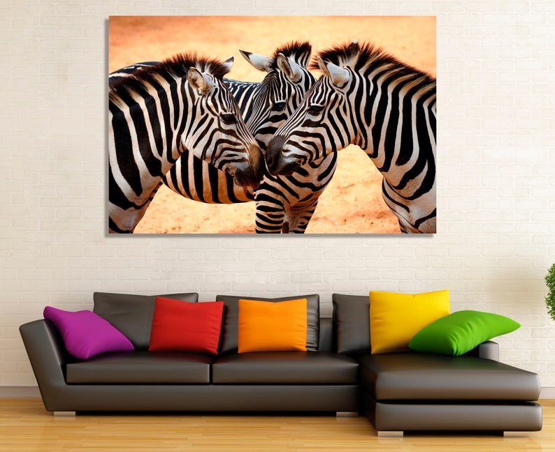 Zebra Wall Decor Art Canvas Print Poster Panels