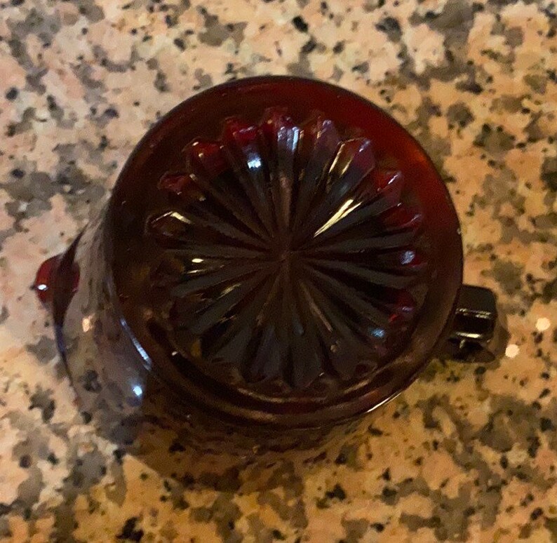 Vintage Ruby Red Sugar Bowl & Creamer Depression Glass Etsy