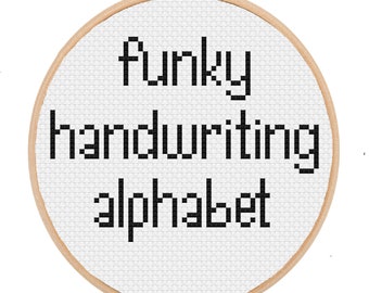 Funky Handschrift Alphabet Kreuzstichmuster PDF