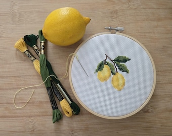 Lemon cross stitch pattern PDF