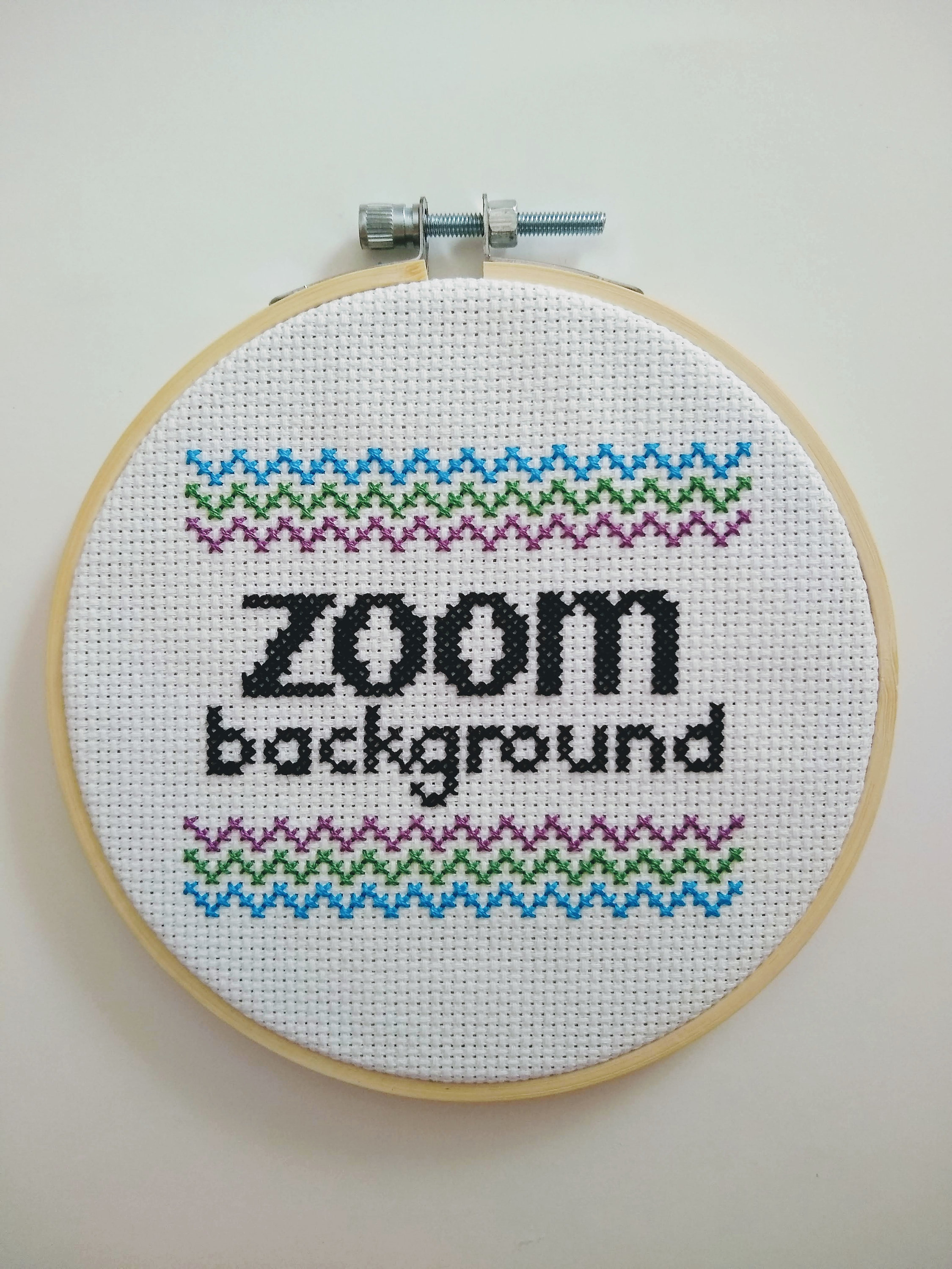 Zoom Background Cross Stitch Pattern PDF Funny Office Decor - Etsy
