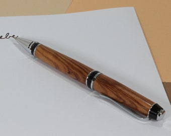 handmade executive ballpoint pen made of olive wood