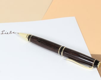stylo à bille en bois précieux fait à la main, stylo à bille tourné à la main en wengé
