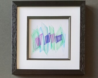 Harmonograph Art Piece: 'Inside Out' by Gillian Hebblewhite, Abstract Modern Pen Drawing