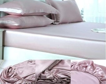 19MM Silk Fitted Sheet Set (Include 2 Silk Pillowcases)